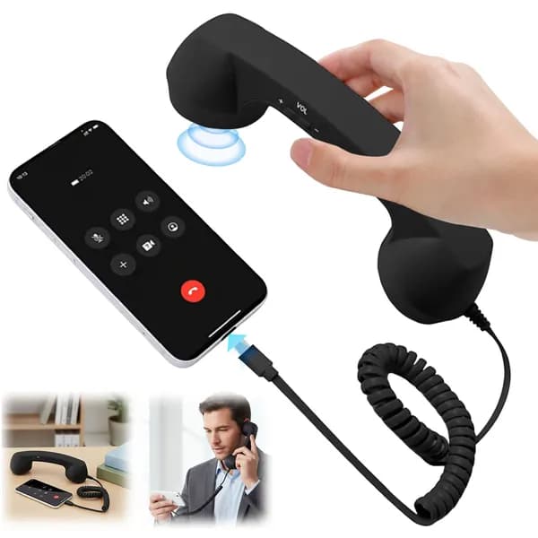 Ретро Bluetooth-трубка чёрная, USB-C