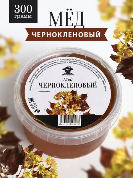 Чернокленовый мед 300 г, натуральный мед, полезный подарок