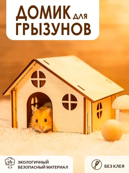 Домик для хомяка. Дом для грызунов деревянный