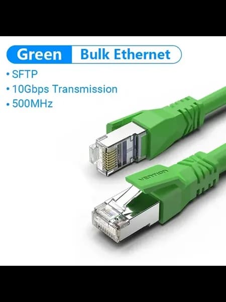 Cat6A Ethernet кабель, 0.3m, армейский зеленый