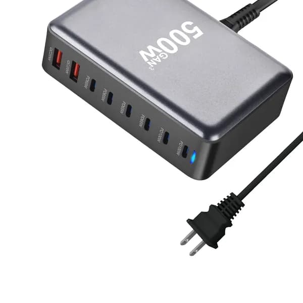 500 Вт 8 портативных устройств для быстрой зарядки 6 адаптеров USB C 2 PD