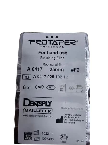 Протейпер Универсал / Protaper Universal Finishing Files 25 мм F2 6 блистеров по 5 шт Maillefer A 0417 025 102 12