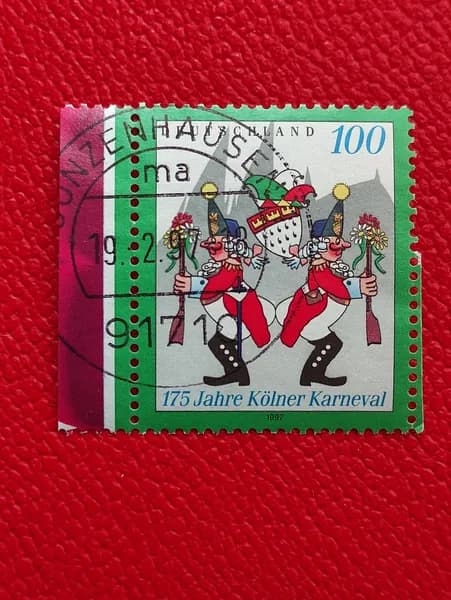Марки Германия 1997. Серия: 175-я годовщина Кельнского карнавала. Гашение - см фото