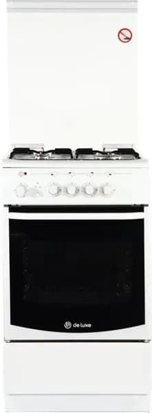 de luxe 506040.01гэ(кр) белый Плита газовая 506040.01ГЭ КР белый, конфорок 4 шт, духовка 60 л, 50 см x 85 см x 60 см