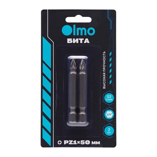 Бита PZ1 х 50 мм 2 штуки пескоструйная обработка S2 сталь Olmo