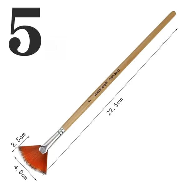 Кисть для рисования Веерная №5, 1 шт.