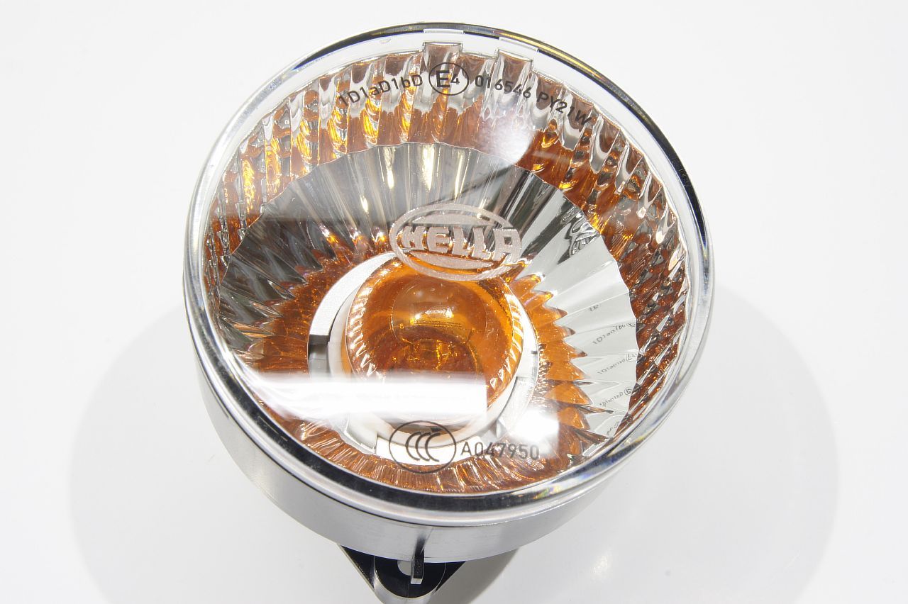 Фонарь указателя поворота D60мм, цоколь PY21W, с лампой на 12В, Hella 2BA009001077