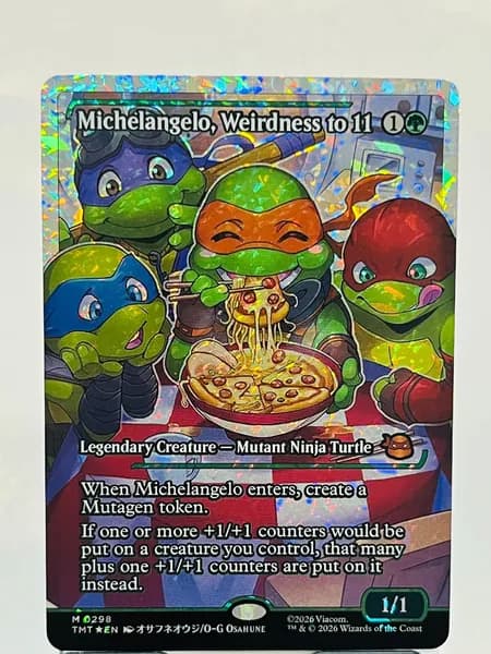 Магия сбора прокси-карт Высококачественные нефольговые Michelangelo, Weirdness to 11 #298 foil