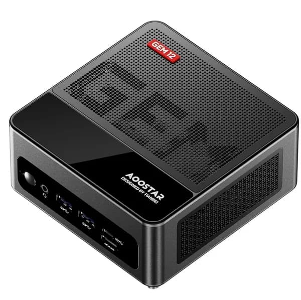 AOOSTAR Мини-ПК AOOSTAR GEM12 MAX1xOCULINK/2xUSB4(PD|8K@60Hz)/1 x HDMI2.1/1 xDP 1.4, 2X 2.5G RJ45 (AMD Ryzen 7 8745H, RAM Отсутствует, AMD Radeon 780M, Без ОС), AOOSTAR GEM12 Max 8745HS, черный