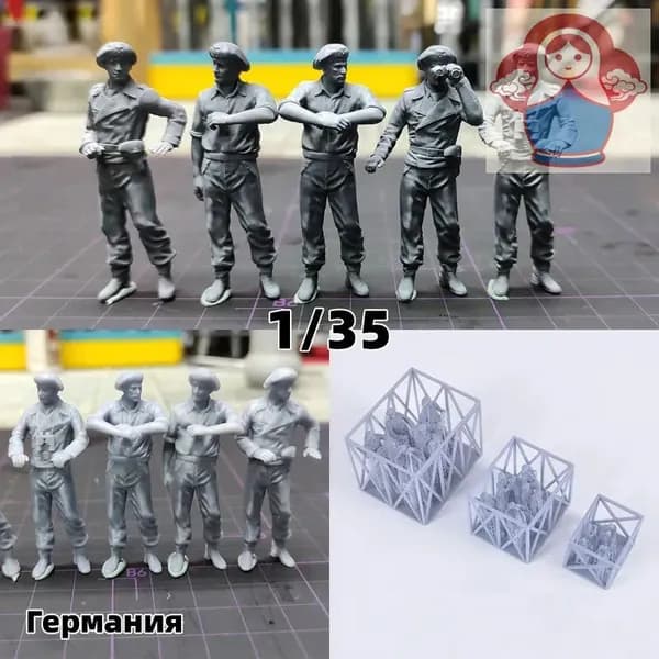 3Dпечать, фигурки солдат из смолы, немецкие модельнаборы, масштаб 135, неокрашенные, требуют самостоятельной сборки