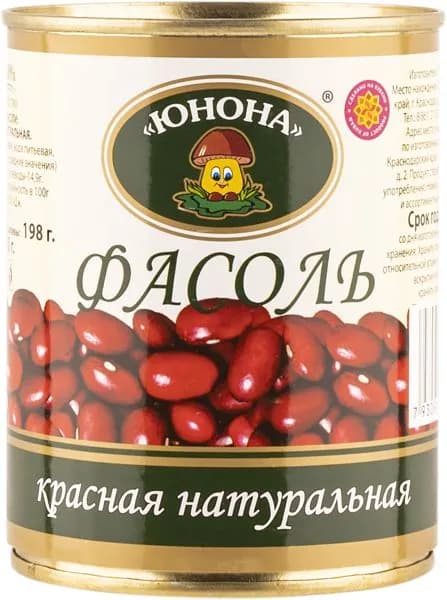 Фасоль красная Юнона Юнона Инвест ж/б, 360 г