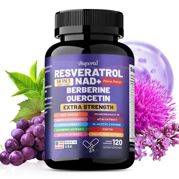 Buporai - Resveratrol NAD+ Prime Potion - Ресвератрол, берберин, кверцетин, NAD+ Prime - Поддерживает здоровье кишечника, способствует пищеварению и укрепляет иммунную систему