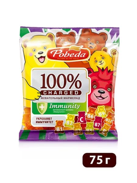 Мармелад Победа вкуса жевательный "Чаржед" "Иммунити", 75 г