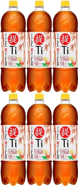 Холодный чай Ti черный с соком лимона 1,25 л, комплект: 6 упаковок по 500 мл