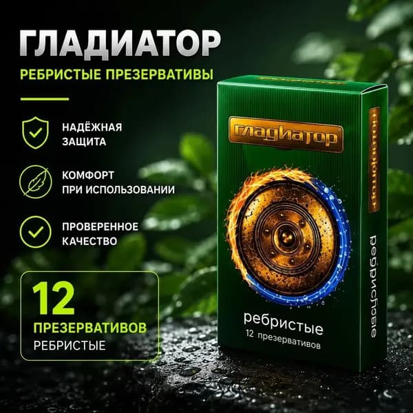 Гладиатор презервативы ребристые №12