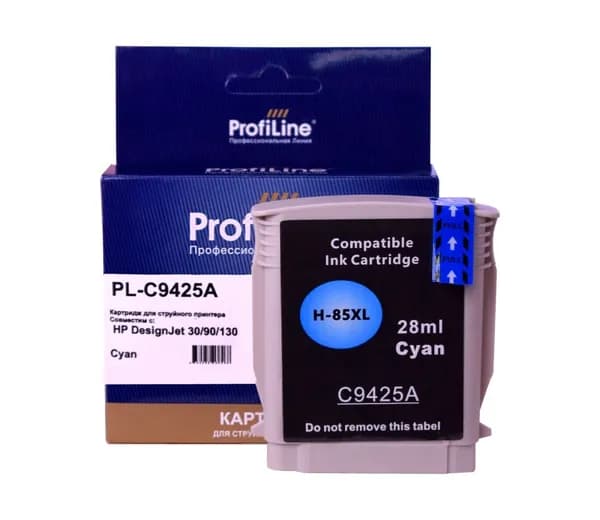 Струйный картридж ProfiLine C9425A (№85) для принтеров HP DesignJet 30, 90, 130 Cyan 28 мл ProfiLine 28 мл голубой
