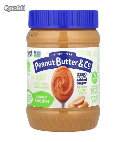 Peanut Butter & Co., Простая и нежная арахисовая паста без добавления сахара, 16 унций (454 грамма)