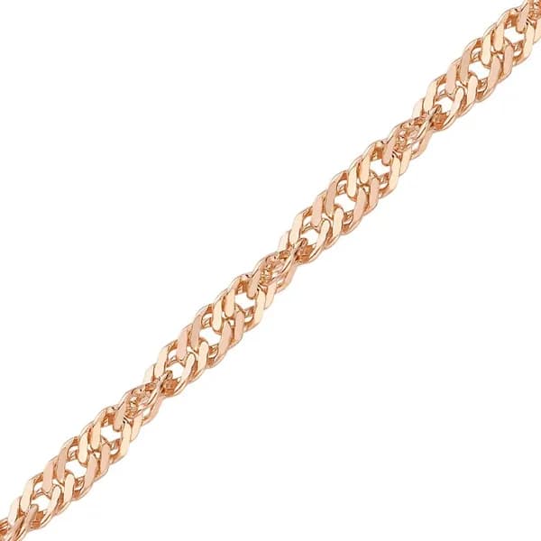 Браслет сингапур из красного золота 375 пробы 585GOLD