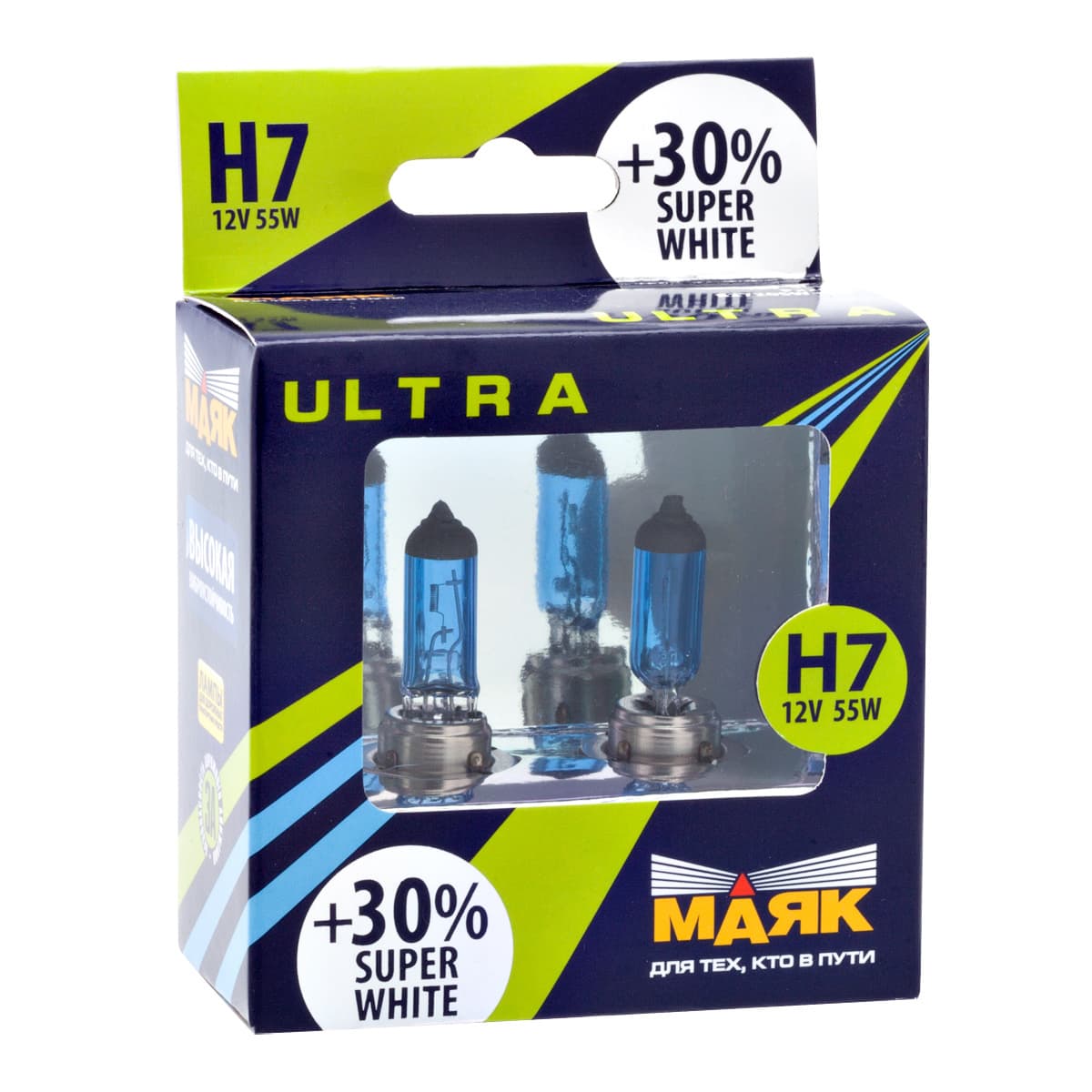 Автолампа галогенная H7 12 В 55 ВТ PX26D Super White+30% Ultra 82720SW+30