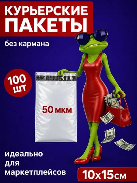 Почтовый курьерский сейф-пакет без кармана белый 100х150 мм 10х15 см 100 шт.