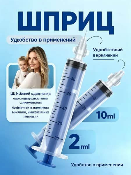 Ирригатор-шприц назальный для промывания носа детский 20мл. 2 шт.