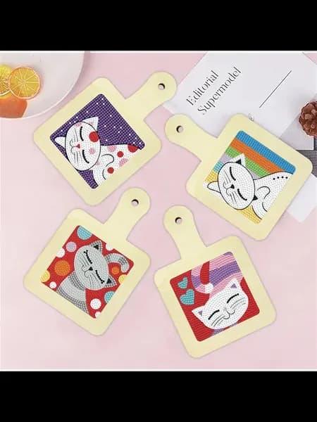 4шт Коврики для DIY алмазной мозаики, салфетки для взрослых