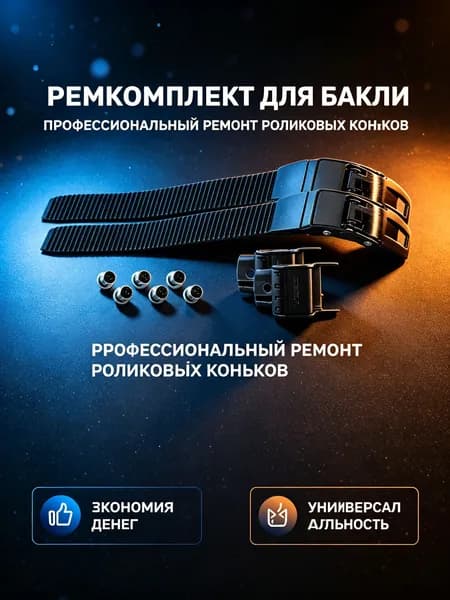 Ремкоплект для роликовых коньков верхняя бакля пряжка с пласиковым стрепом 2 шт