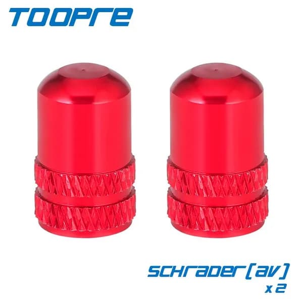 Колпачки на ниппель Schrader(AV), TOOPRE, красный цвет, 2 шт