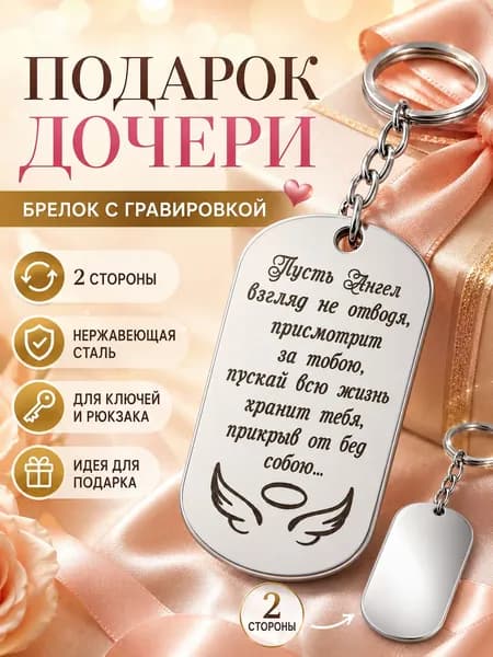 Подарочный брелок с лазерной гравировкой молитвы Ангела-хранителя, носимый аксессуар
