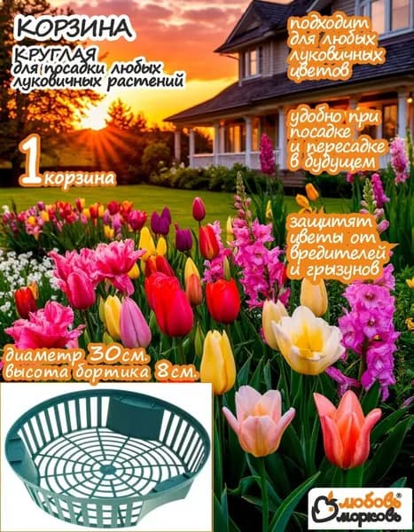 Корзина круглая для луковичных растений, 1шт (диаметр 30)