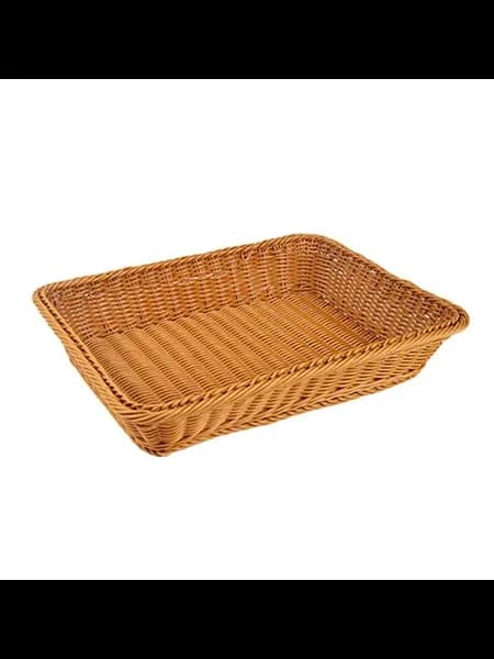 Плетёная пластиковая корзина для хранения 40x30x8 см