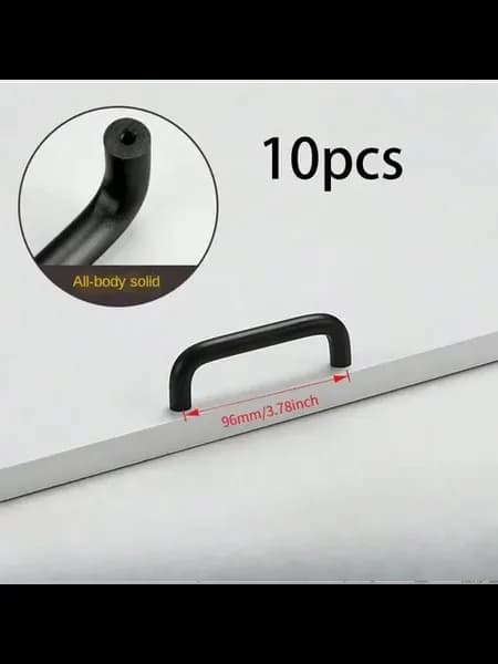 Ручки для шкафов алюминиевые 10 шт Black96mm