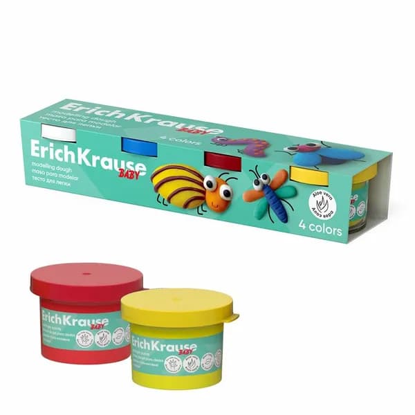 Тесто для лепки 4цв 140г Erich Krause