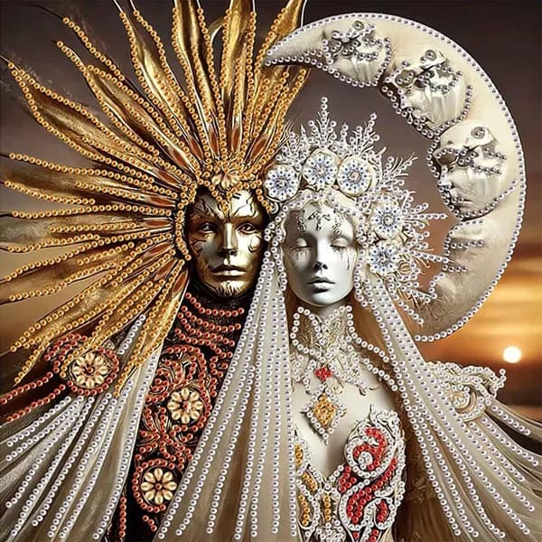Частичная алмазная вышивка в стиле абстрактного искусства Солнце и Луна , 30 30 см, из смолы