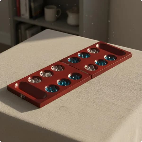 Настольная игра Манкала из сосны, складная, для развития логики Каштан С Замком