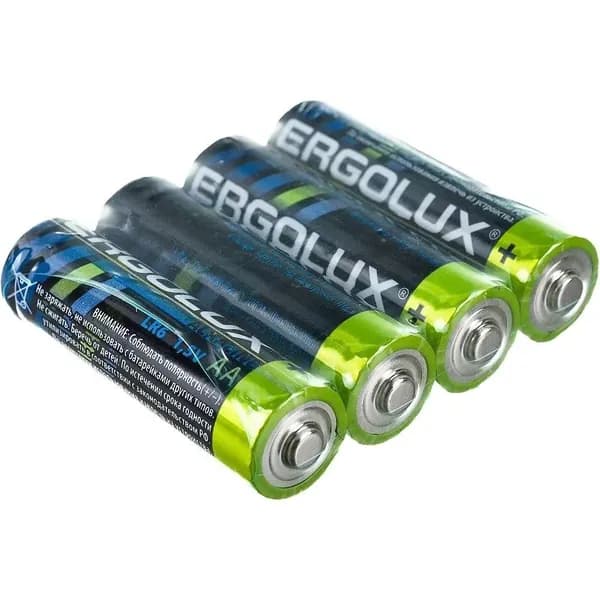 Батарейка алкалиновая Ergolux LR6 Alkaline SR4 (LR6 SR4) (пальчик 4 штуки)