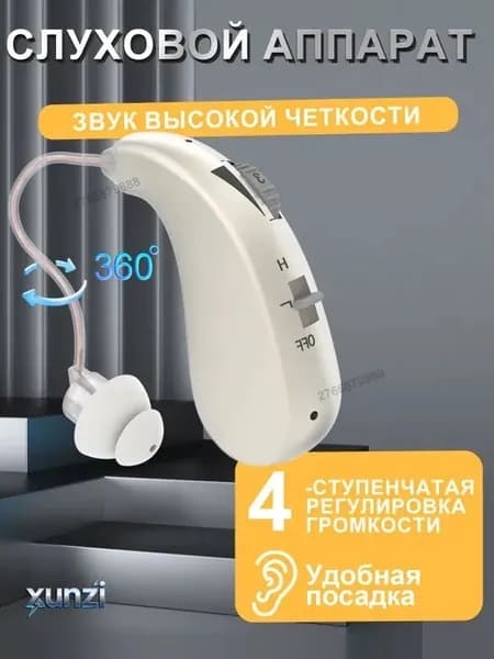 Перезаряжаемый слуховой аппарат, шумоподавление, регулировка громкости, слуховой аппарат за ухом
