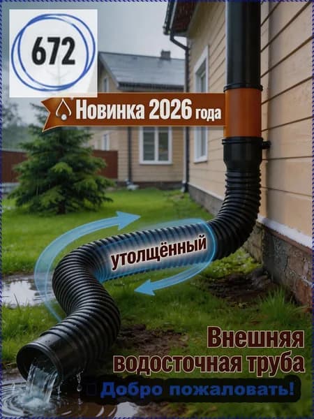 Пластиковая круговой дренажная удлинительная труба,Универсальная дренажная труба (гофра) для водосточных систем 80/100 мм, износостойкий пластик