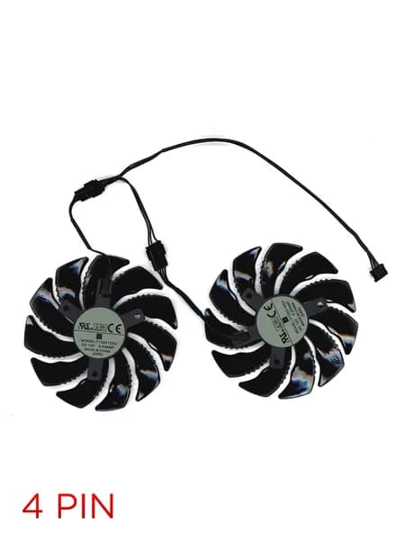 Вентилятор парный 4pin для видеокарты Gigabyte RX 470 570 580 GTX 1060