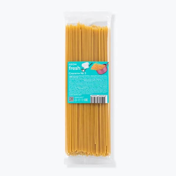 Макароны Ozon fresh Spaghetti Спагетти №3 из твёрдых сортов пшеницы, 400 г