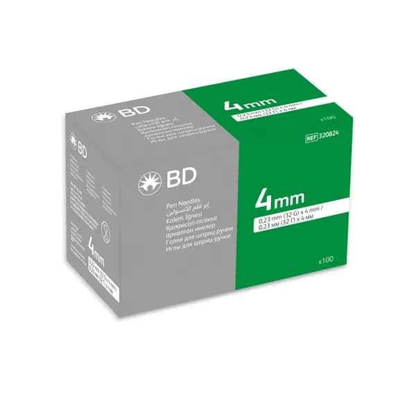 Иглы для шприц-ручек BD Micro-Fine Plus 4 мм (32G), 100 штук