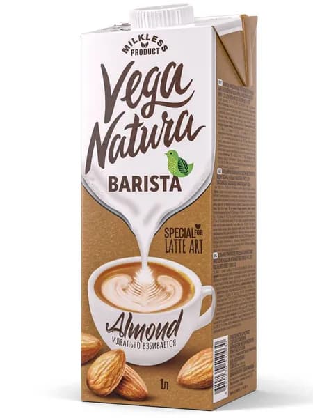 Растительное молоко Vega Natura BARISTA Almond 1,2% Миндальное, 1 л