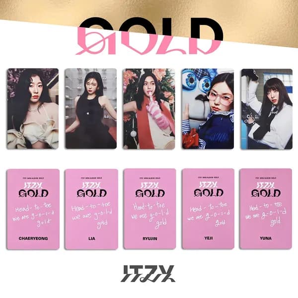 Карточки ITZY альбом карты GOLD CHAERYEONG k-pop карточки коллекционные 54 * 86 мм 4 шт