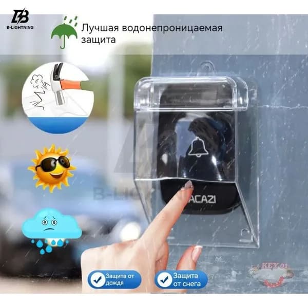 Защита на звонок. Козырек для беспроводного уличного звонка от дождя, снега и грязи.