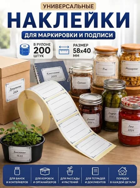 SIBISHOP Этикетка для банок, бутылок, для контроля срока годности 5.8 x 4 см, 200 шт.