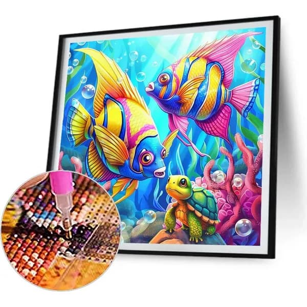 Мозаика из смолы бабочка рыба океан 40x40 см