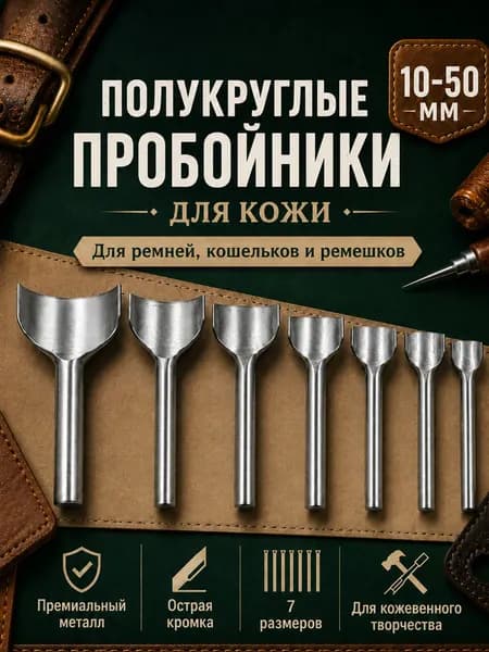 1 шт.Полукруглый пробойник для кожи, 10 мм, инструмент для ремней и кожевенного ремесла