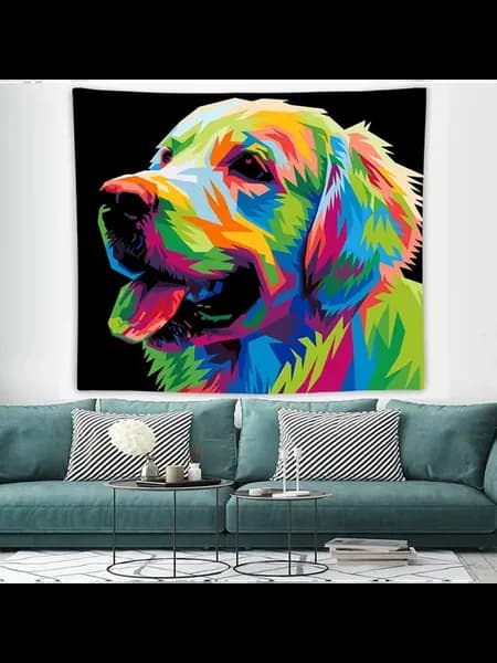 Гобелен с собакой, 95x70 см, цвет 1