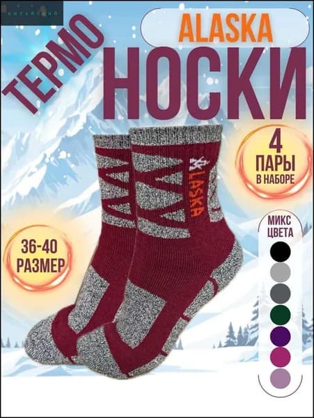 Носки женские Термоноски женские ALASKA, 4 пары