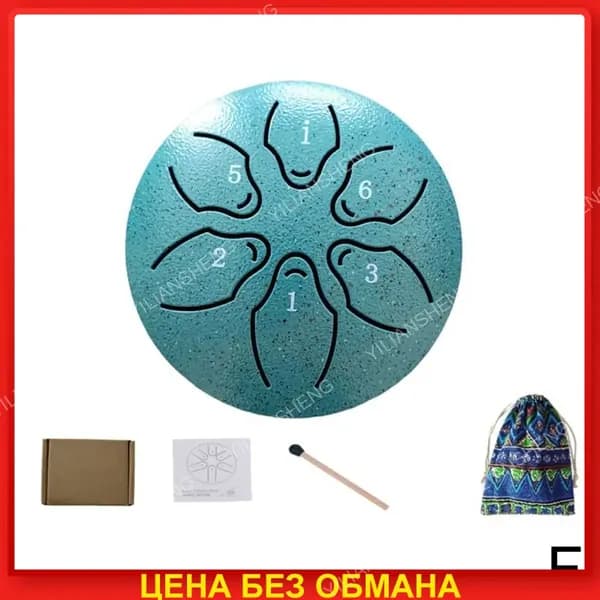 Мини-глюкофон 3 дюйма, 6 нот, стальной барабан для языка